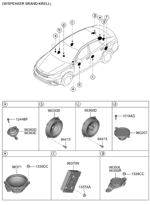 2020 Kia Optima Hybrid Speaker Diagram 2