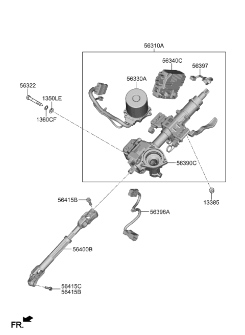 2020 Kia Optima Hybrid Joint Assembly-STRG Diagram for 56400D4501