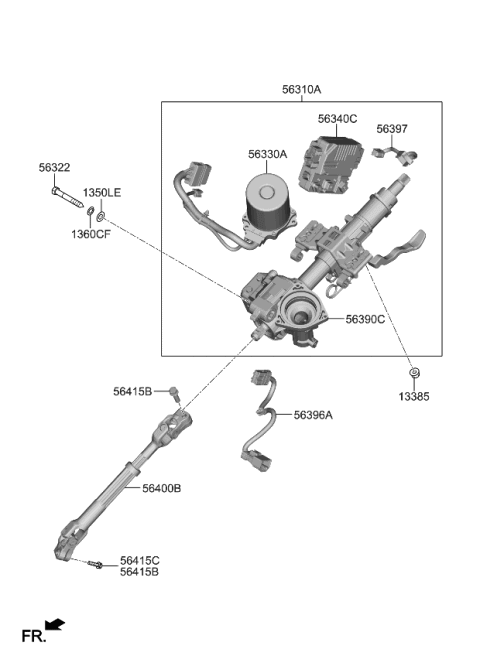 2020 Kia Optima Hybrid Bolt Diagram for 56415L1000