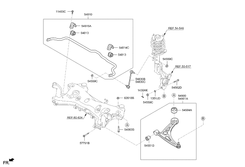 2019 Kia Optima Hybrid Front Suspension Control Arm Diagram