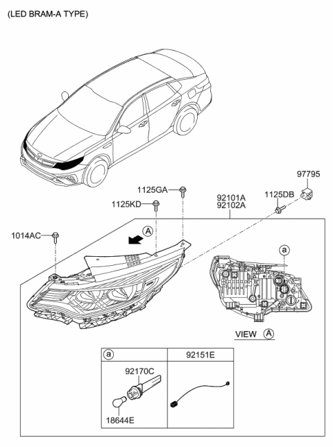 2019 Kia Optima Hybrid Head Lamp Diagram 2