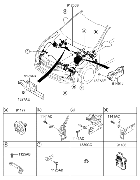 2020 Kia Optima Hybrid Instrument Junction Box Assembly Diagram for 91960A8290