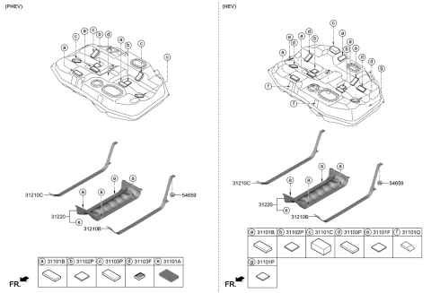 2019 Kia Optima Hybrid Band Assembly-Fuel Tank Diagram for 31210E6800