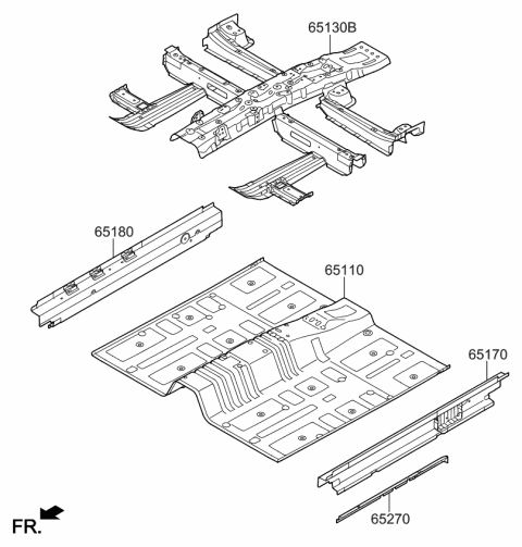 2019 Kia Optima Hybrid Panel Assembly-Center Fl Diagram for 65110A8700