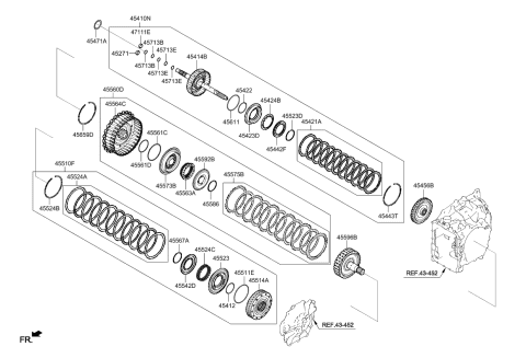 2019 Kia Optima Hybrid Snap Ring Diagram for 455453B600