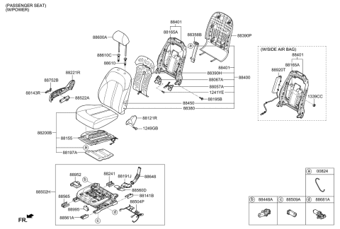 2020 Kia Optima Hybrid FRAME ASSY-FR SEAT B Diagram for 88410A8010