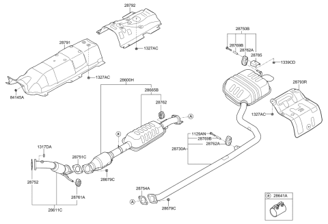 2020 Kia Optima Hybrid Center Muffler Complete Diagram for 28600A8160