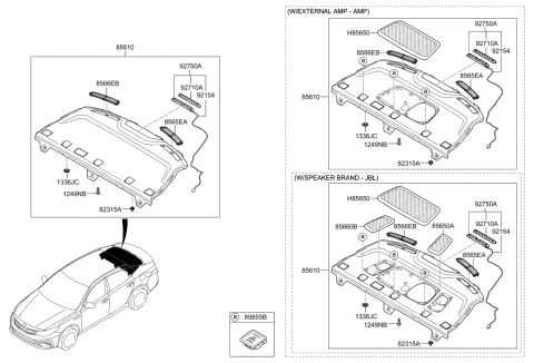 2020 Kia Optima Hybrid Rear Package Tray Diagram