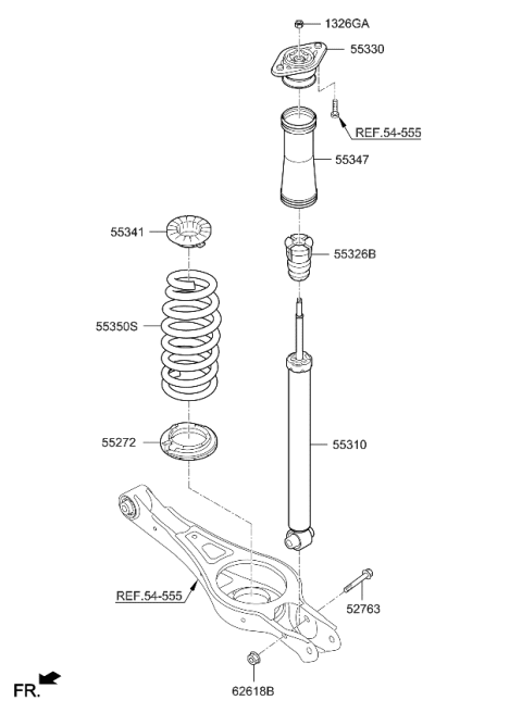 2020 Kia Optima Hybrid Rear Spring & Strut Diagram