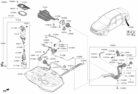 2020 Kia Optima Hybrid Fuel System Diagram 1