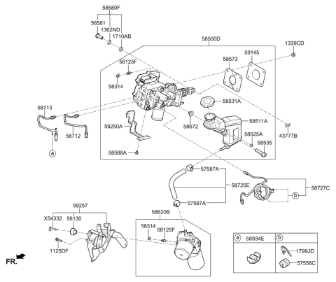 2019 Kia Optima Hybrid Integrated Brake Act Diagram for 58500A8680