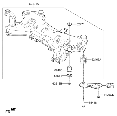 2020 Kia Optima Hybrid Front Suspension Crossmember Diagram