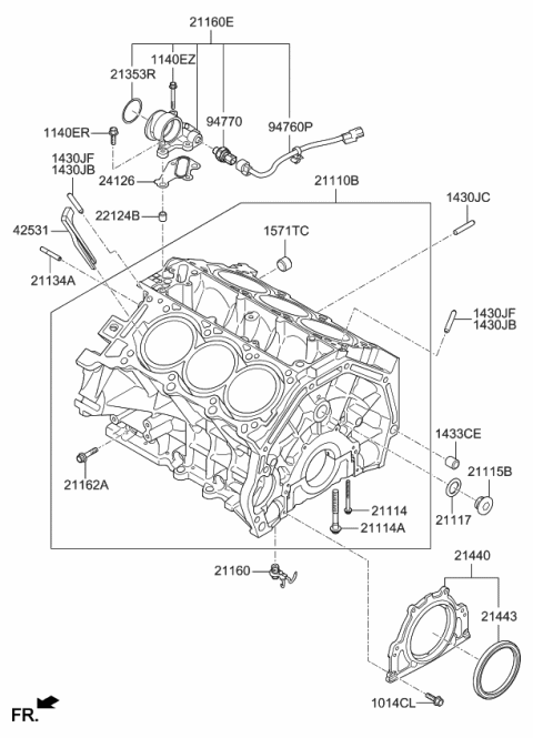 2020 Kia Sorento Harness Assembly-Oil Pressure Diagram for 947603L300