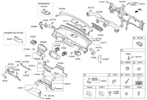 2019 Kia Sorento Cover-Defroster Nozzle Diagram for 97377C6000WK