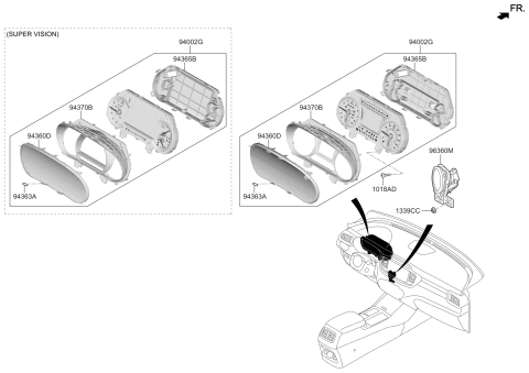 2020 Kia Sorento CLUSTER ASSY-INSTRUM Diagram for 94031C6DO0