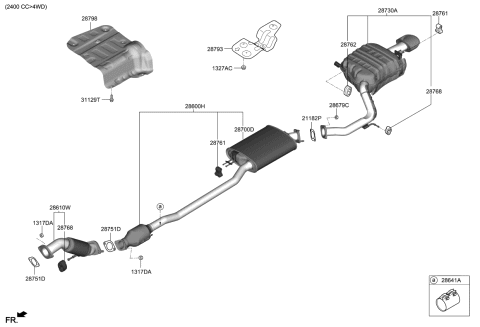 2020 Kia Sorento Muffler & Exhaust Pipe Diagram 3