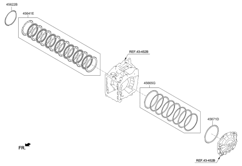 2020 Kia Sorento PLATE-LOW & REVERSE Diagram for 456374G421