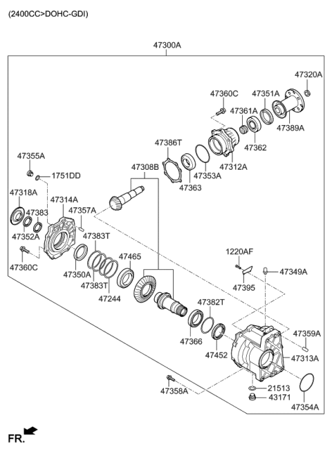 2020 Kia Sorento Transfer Assy Diagram 1