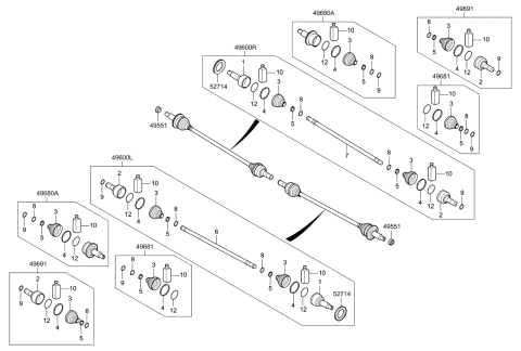 2019 Kia Sorento Shaft Assembly-Drive Rear Diagram for 49601C5030