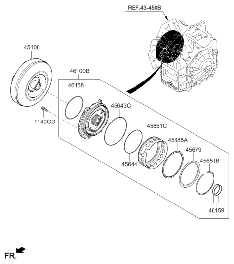 2019 Kia Sorento Oil Pump & Torque Converter-Auto Diagram 4