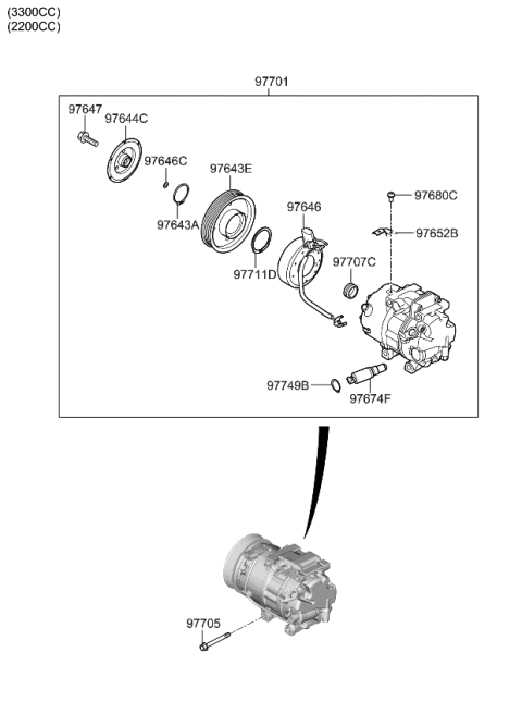 2020 Kia Sorento Air Condition System-Cooler Line Diagram 5