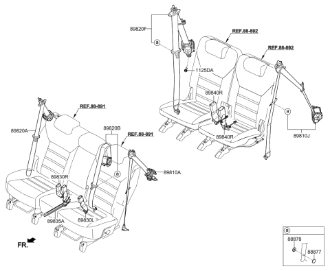 2019 Kia Sorento Rear Seat Belt Diagram