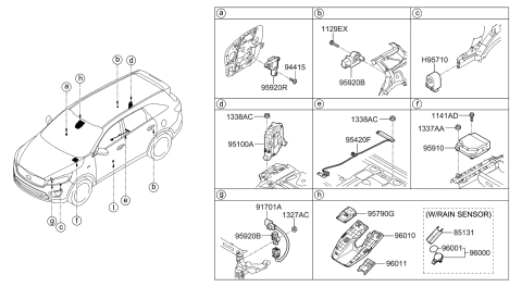 2019 Kia Sorento Smartkey Antenna Assembly Diagram for 95420C6520