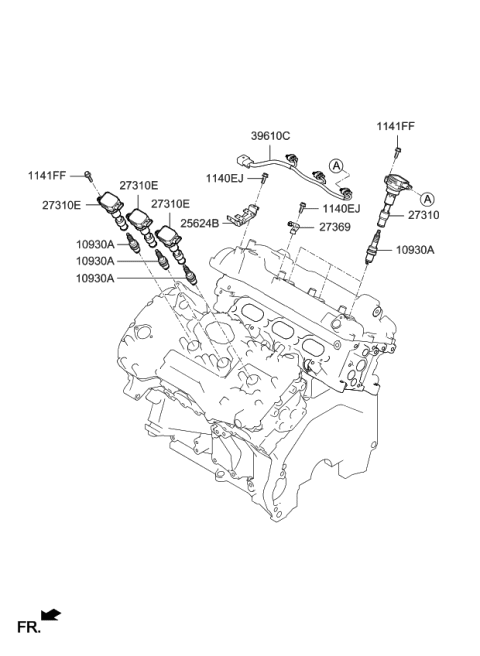 2020 Kia Sorento Spark Plug Assembly Diagram for 1884911070