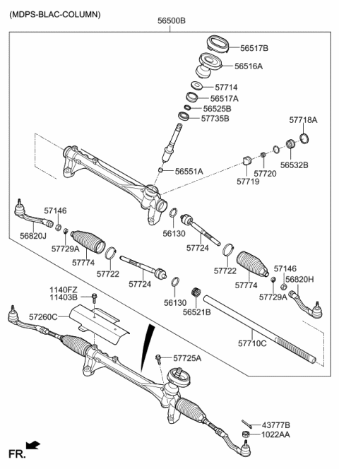 2020 Kia Sorento Power Steering Gear Box Diagram 1