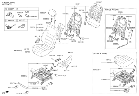 2020 Kia Sorento Back Assembly-Front Seat,LH Diagram for 88301C6740C62