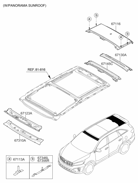 2019 Kia Sorento Roof Panel Diagram 2