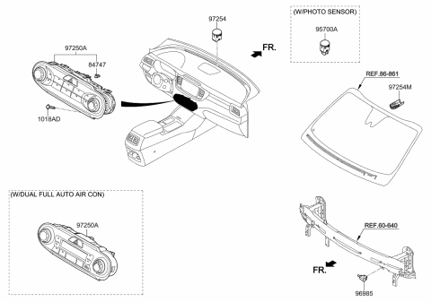 2020 Kia Sorento Control Assembly-Heater Diagram for 97250C6CB0WK