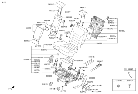 2019 Kia Sorento Pad U Diagram for 89730C6610C63