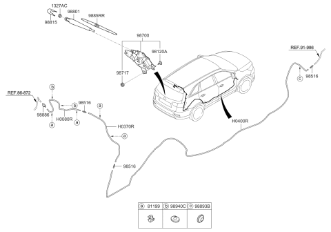 2019 Kia Sorento Rear Wiper & Washer Diagram