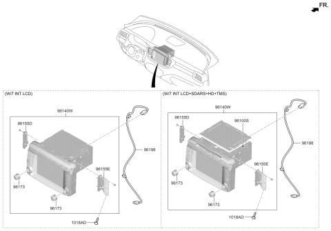 2019 Kia Sorento Deck Assembly-Audio Diagram for 96174C5KA0