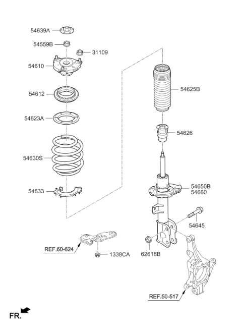 2019 Kia Sorento Spring & Strut-Front Diagram