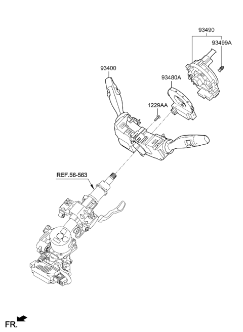 2020 Kia Sorento Switch Assembly-Multifunction Diagram for 93400C5761