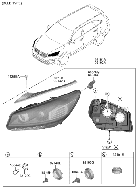 2020 Kia Sorento Head Lamp Diagram 1