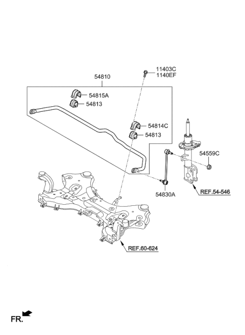 2020 Kia Sorento Bar Assembly-Front Stabilizer Diagram for 54810C5000