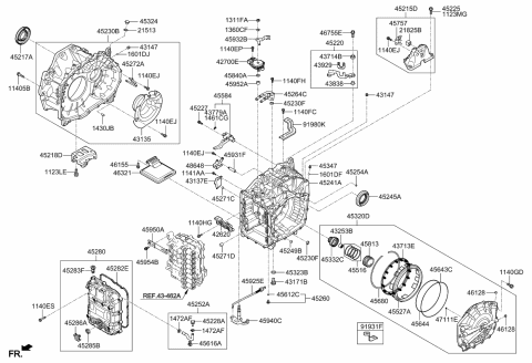 2019 Kia Sorento Bracket Assembly-Transmission Support Diagram for 452114G145