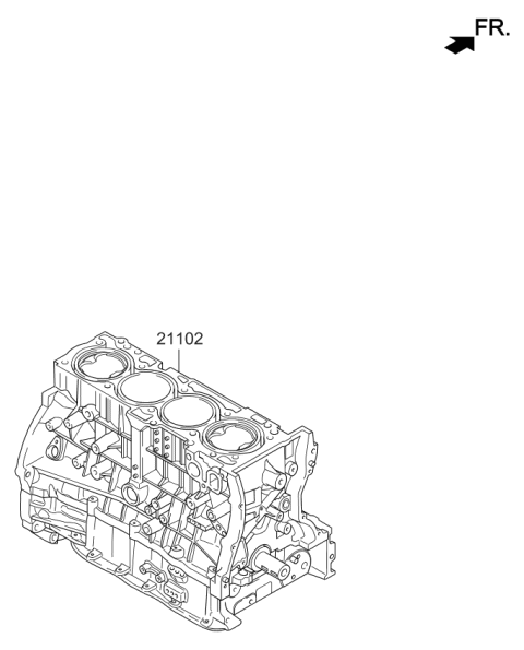 2019 Kia Sorento Short Engine Assy Diagram 1