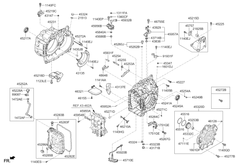 2019 Kia Sorento Valve Body Filter Assembly Diagram for 463213F800