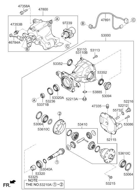 2019 Kia Sorento Carrier Assembly-Differential Diagram for 530003B515