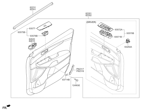 2019 Kia Sorento Bezel-Power Window Assist Diagram for 93577C6100AWI