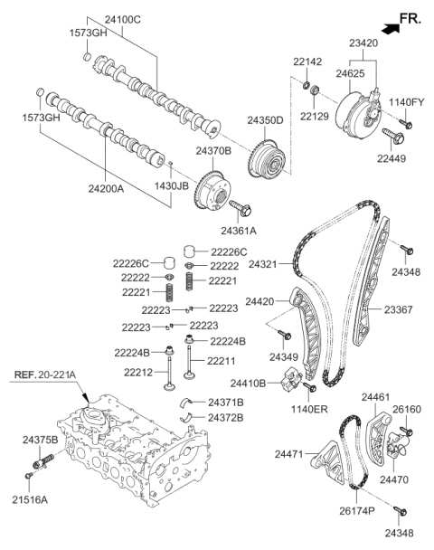 2019 Kia Sorento Camshaft & Valve Diagram 1