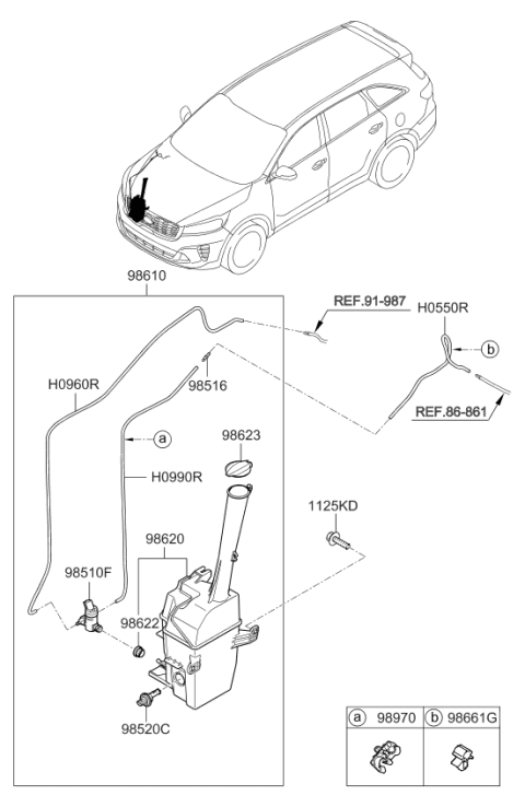 2020 Kia Sorento Windshield Washer Diagram