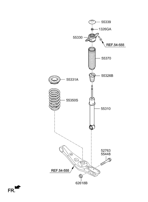2020 Kia Sorento Rear Shock Absorber Assembly Diagram for 55310C6000