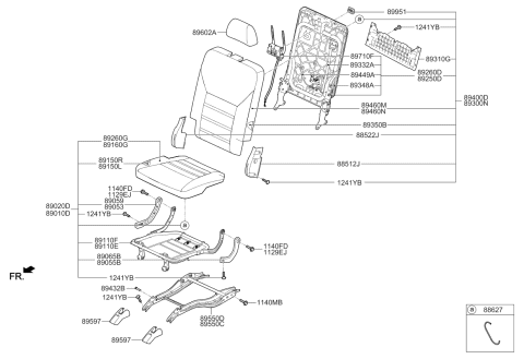 2020 Kia Sorento 3Rd Back Covering Assembly Right Diagram for 89460C6531C66