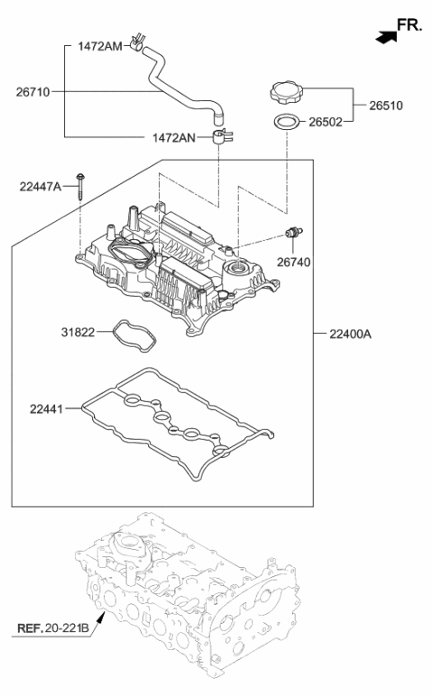 2020 Kia Sorento Rocker Cover Diagram 1