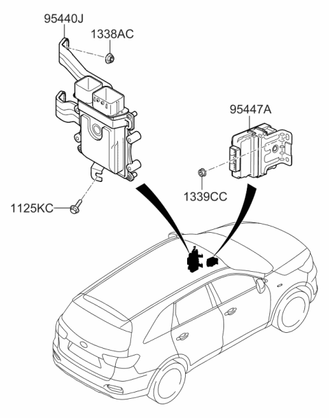 2019 Kia Sorento ECU-4WD Diagram for 954474G100